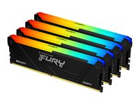 Kingston FURY Beast RGB - DDR4 - sats - 128 GB: 4 x 32 GB - DIMM 288-pin - 2666 MT/s - CL16 - 1.2 V - ej buffrad - on-die ECC - svart KF426C16BB2AK4/128