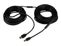 StarTech.com 20m / 65 ft Active USB 2.0 A to B Cable - Long 20 m USB Cable - 20m USB Printer Cable - 1x USB A (M), 1x USB B (M) - Black (USB2HAB65AC) - USB-kabel - USB typ B (hane) till USB (hane) - USB 2.0 - 20 m - svart - för P/N: ICUSB232D USB2HAB65AC