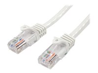 StarTech.com Cat5e patchkabel med hakfria RJ45-kontakter ? 1 m, vit - Patch-kabel - RJ-45 (hane) till RJ-45 (hane) - 1 m - UTP - CAT 5e - stigare, hakfri - vit 45PAT1MWH
