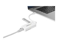 StarTech.com USB 3.0 to Gigabit Ethernet Adapter NIC w/ USB Port (White) - USB 3.0 NIC - 10/100/1000 Mbps USB 3.0 LAN Adapter (USB31000SPTW) - Nätverksadapter - USB 3.0 - Gigabit Ethernet - vit USB31000SPTW