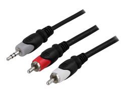 Deltaco Ljudkabel, 3.5mm till RCA, 2 meter MM-140