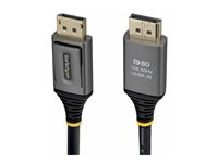 StarTech - DisplayPort-kabel - DisplayPort (hane) spärrad till DisplayPort (hane) spärrad - DisplayPort 2.1 - 50 cm - passiv, 16K60Hz stöd, 10K60Hz stöd, 8K60Hz stöd, 8K240Hz stöd, UHBR20, upp till 80 Gbps dataöverföringshastighet, VESA DP80-certifierad, HDR10-stöd - svart DP21V-50C-DP80-CABLE