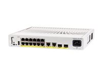Cisco Catalyst 9200CX - Network Essentials - switch - kompakt - L3 - Administrerad - 12 x 10/100/1000 (PoE+) + 2 x 1000Base-T + 2 x 10 Gigabit SFP+ (upplänk) - rackmonterbar - PoE+ (240 W) C9200CX-12P-2X2G-E