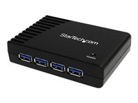 StarTech.com Svart SuperSpeed USB 3.0-hubb med 4 portar - Hubb - 4 x SuperSpeed USB 3.0 - skrivbordsmodell ST4300USB3EU
