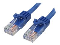StarTech.com Cat5e patchkabel med hakfria RJ45-kontakter ? 1 m, blå - Patch-kabel - RJ-45 (hane) till RJ-45 (hane) - 1 m - UTP - CAT 5e - hakfri - blå 45PAT1MBL