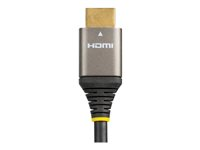 StarTech.com 1 m HDMI 2.1-kabel 8K - Certifierad Ultra High Speed HDMI-kabel 48 Gbit/s - 8K 60 Hz/4K 120 Hz HDR10 + eARC - Ultra HD 8K HDMI-kabel - Monitor/TV/skärm - Flexibel TPE-mantel - Ultra High Speed - HDMI-kabel med Ethernet - HDMI hane till HDMI hane - 1 m - dubbelt skärmad - grå, svart - passiv, 4K120Hz stöd, 8K60Hz stöd - för P/N: 4PORT-8K-HDMI-SWITCH HDMM21V1M