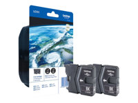 Brother LC985 Twin-Pack - 2-pack - svart - original - blister med akustiskt / elektromagnetiskt alarm - bläckpatron - för Brother DCP-J125, DCP-J140, DCP-J315, DCP-J515, MFC-J220, MFC-J265, MFC-J410, MFC-J415 LC985BKBP2DR