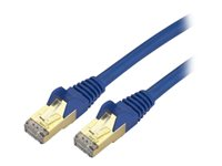 StarTech.com 30cm CAT6a Ethernet-kabel - 10 Gigabit hakfri skärmad RJ45 100 W PoE-kopplingskabel - 10 GbE STP Cat6a nätverkskabel med dragavlastning - Blå Fluke-testad och UL/TIA-certifierad - Patch-kabel - RJ-45 (hane) till RJ-45 (hane) - 30 cm - STP - CAT 6a - formpressad - blå - för P/N: ST1000SMPEX C6ASPAT1BL