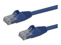 StarTech.com 15m CAT6 Ethernet Cable, 10 Gigabit Snagless RJ45 650MHz 100W PoE Patch Cord, CAT 6 10GbE UTP Network Cable w/Strain Relief, Blue, Fluke Tested/Wiring is UL Certified/TIA - Category 6 - 24AWG (N6PATC15MBL) - Patch-kabel - RJ-45 (hane) till RJ-45 (hane) - 15 m - UTP - CAT 6 - formpressad, hakfri - blå N6PATC15MBL