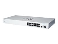 Cisco Business 220 Series CBS220-16P-2G - Switch - smart - 16 x 10/100/1000 (PoE+) + 2 x gigabit SFP (upplänk) - rackmonterbar - PoE+ (130 W) CBS220-16P-2G-EU