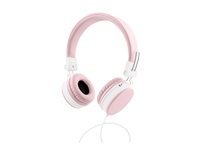 Streetz HL-W202 - Hörlurar med mikrofon - på örat - kabelansluten - 3,5 mm kontakt - rosa HL-W202