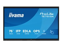 iiyama ProLite TE7515A-B2AG - 75" Diagonal klass LED-bakgrundsbelyst LCD-skärm - interaktiv digital skyltning - med beröringsskärm (multi touch) / 8-mikrofonarray / valbar slot-in PC-funktionalitet - 4K UHD (2160p) 3840 x 2160 - svart ram med matta ytor TE7515A-B2AG