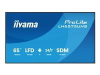 iiyama ProLite LH6575UHS-B2AG - 65" Diagonal klass (64.5" visbar) LED-bakgrundsbelyst LCD-skärm - digital skyltning - med inbyggd mediespelare, SDM Slot PC - 4K UHD (2160p) 3840 x 2160 - svart (ram), matt finish LH6575UHS-B2AG