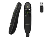 StarTech.com Wireless Presentation Remote with Green Laser Pointer - 90 ft. (27 m) - USB Presentation Clicker for Mac and Windows (PRESREMOTEG) - Presentationsfjärrkontroll - RF - svart PRESREMOTEG