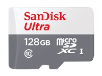 SanDisk Ultra - Flash-minneskort - 128 GB - A1 / UHS Class 1 / Class10 - mikroSDXC UHS-I SDSQUNR-128G-GN6MN