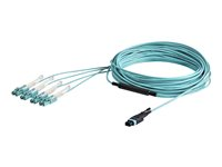 StarTech.com MTP to LC Breakout Cable - 30 ft / 10m - OM3 Multimode - 40Gb - Pull Tab - Plenum - MPO / MTP Connector - Fiber Optic Cable (MPO8LCPL10M) - Övergångskabel - MTP/MPO multi-mode (hona) tryck/dra till LC multiläge (hane) tryck/dra - 10 m - 10 m - fiberoptisk - 50/125 mikron - OM3 - plenum - havsblå MPO8LCPL10M