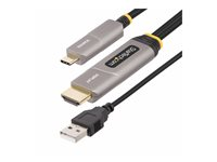 StarTech.com 50ft (15.2m) USB-C to HDMI 2.0 Active Optical Cable, 4K 60Hz - HDMI-kabel - 24 pin USB-C hane till HDMI, USB (endast ström) hane - 15.2 m - skyddad/fiberoptisk - svart - aktiv, Active Optical Cable (AOC), Enkelriktad, 4K60Hz (3840 x 2160) stöd 146B-USBC-HDMI4K-AOC