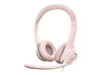 Logitech H390 - Headset - på örat - kabelansluten - USB-A - rosa 981-001281
