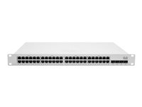 Cisco Meraki Cloud Managed MS350-48 - Switch - L3 - Administrerad - 48 x 10/100/1000 + 4 x 10 Gigabit SFP+ (upplänk) - rackmonterbar, skrivbordsmodell MS350-48-HW
