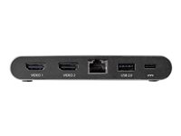 StarTech.com USB C Dock, 4K Dual Monitor HDMI Display, Mini Laptop Docking Station, 100W Power Delivery Passthrough, GbE, 2-Port USB-A Hub, USB Type-C Multiport Adapter,3.3' Cable, Dual 4K - 4K Mini Laptop Dock (DK30C2HAGPD) - Dockningsstation - USB-C - 2 x HDMI - 1GbE - för P/N: ARMBARDUO, ARMBARDUOV, ARMDUAL, ARMDUAL30, ARMDUALV, ARMSLIMDUO DK30C2HAGPD