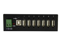 StarTech.com USB 2.0-hubb med 7 portar - Industriell USB-A-hubb i metall med ESD-skydd och 350 W överspänningsskydd - Monterbar på DIN-skena, vägg eller skrivbord - TAA-kompatibel USB-expansionshubb - Hubb - 7 x USB 2.0 - DIN-skenmonterbar - Likström - för P/N: ITB20D3250, MSDREADU2OTG, USB2HAB15, USB2HAB30AC, USB2HAB50AC, USB2HABM1, USB2HABM6RA ST7200USBM