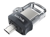SanDisk Ultra Dual - USB flash-enhet - 128 GB - USB 3.0 / micro USB SDDD3-128G-G46