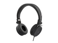 Streetz HL-W200 - Hörlurar med mikrofon - på örat - kabelansluten - 3,5 mm kontakt - svart HL-W200