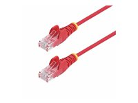 StarTech.com 1m Red Slim CAT6 Ethernet Cable, Snagless, 28AWG, LSZH - Patch-kabel - RJ-45 (hane) till RJ-45 (hane) - 1 m - 3.6 mm - UTP - CAT 5/5e/6 - IEEE 802.3bt - halogenfri, hakfri - röd N6PAT100CMRDS