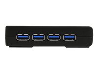 StarTech.com Svart SuperSpeed USB 3.0-hubb med 4 portar - Hubb - 4 x SuperSpeed USB 3.0 - skrivbordsmodell ST4300USB3EU