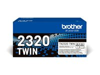Brother TN2320 TWIN - 2-pack - Lång livslängd - svart - original - tonerkassett - för Brother DCP-L2500, L2520, L2560, HL-L2300, L2340, L2360, L2365, MFC-L2700, L2720, L2740 TN2320TWIN