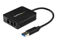 Startech USB to Fiber Optic Converter - 1000Base-SX SC - MM - Windows / Mac / Linux - USB 3.0 Ethernet Adapter - Network Adapter (US1GA30SXSC) - Nätverksadapter - USB 3.0 - 1000Base-SX - 850 nm - svart US1GA30SXSC