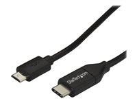 StarTech USB C to Micro USB Cable 2m 6ft - USB-C to Micro USB Charge Cable - USB 2.0 Type C to Micro B - Thunderbolt 3 Compatible (USB2CUB2M) - USB-kabel - USB-C (hane) till mikro-USB typ B (hane) - USB 2.0 - 2 m - svart USB2CUB2M