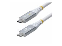 StarTech.com - USB-kabel - USB-C (hane) till USB-C (hane) - USB4 / Thunderbolt 3 / Thunderbolt 4 / DisplayPort 1.4 - 3.01 m - 4K120Hz stöd, robust, flexibel - vit CC3M20GUSB4CXW