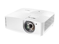 Optoma 4K400STx - DLP-projektor - 3D - 4000 lumen - 3840 x 2160 - 16:9 - 4K - fast objektiv med kort kastavstånd E9PV7KJ01EZ2