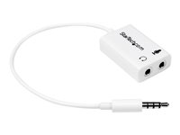 StarTech.com 4 Position Microphone and Headphone Splitter 3.5 mm 4 Pin / 4 Pole Mic and Audio Combo Splitter Cable (MUYHSMFFADW) - Headset-delare - mini-phone stereo 3.5 mm hona till 4-poligt minijack hane - 15.25 cm - vit - för P/N: MUHSMF2M MUYHSMFFADW