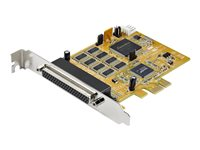 Startech 8-portars PCI Express RS232 seriell kortadapter - PCIe RS232 seriellt kort - 16C1050 UART - Multiport seriellt DB9-kontroller-/-expansionskort - 15kV ESD-skydd - Windows och Linux - Seriell adapter - PCIe - RS-232 x 8 - gul - TAA-kompatibel PEX8S1050