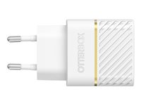 OtterBox Wall Charger - Strömadapter - 20 Watt (USB-C) - vit - Europa (exkl. Storbritannien, Irland, Malta, Cypern) 78-80349