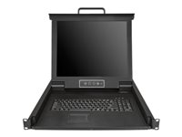StarTech.com 1U enports KVM-konsol för serverrack - 17 tum - KVM-konsol med omkopplare för tangentbord/video/mus - 1 portar - USB - 17" - kan monteras i rack - 1280 x 1024 @ 60 Hz - 250 cd/m² - 1000:1 - 5 ms - VGA - svart - 1U RKCONS1701