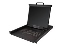 StarTech.com Rackmonterad KVM-konsol - 1-ports VGA KVM med 19-tums LCD-skärm för serverrack - Universell 1U LCD KVM-låda med kablar och hårdvara - USB-support - 50 000 MTBF - KVM-konsol - 19" RKCONS1901