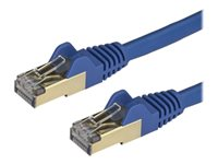 StarTech.com Cat6a Ethernet-kabel - skärmad (STP) - 3 m, blå - Patch-kabel - RJ-45 (hane) till RJ-45 (hane) - 3 m - STP - CAT 6a - hakfri - blå 6ASPAT3MBL