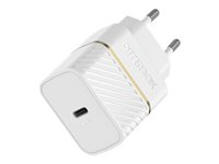 OtterBox Wall Charger - Strömadapter - 20 Watt - 3 A - PD 3.0, USB BC 1.2 (USB-C) - molndammig vit 78-80480