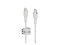 Belkin BoostCharge - USB-kabel - 24 pin USB-C (hane) till 24 pin USB-C (hane) - 2 m - vit CAB011BT2MWH