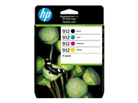 HP 912 Combo Pack - 4-pack - svart, gul, cyan, magenta - original - Officejet - bläckpatron - för Officejet 8010, 8012 6ZC74AE#30N