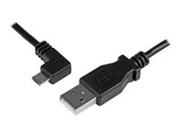 StarTech Micro USB-kabel för laddning och synkning M/M - Vänstervinklad Micro USB - 0,05/0,25 mm² - 1 m - USB-kabel - mikro-USB typ B (hane) till USB (hane) - USB 2.0 - 1 m - vänstervinklad kontakt - svart - för P/N: USB2PCARBK, USB2PCARBKS, USBEXTAA10BK, USBEXTAA6BK, USBLT2PCARW, USBUB2PCARB USBAUB1MLA