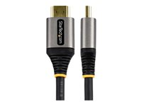 StarTech.com 3 m HDMI 2.1-kabel 8K - Certifierad Ultra High Speed HDMI-kabel 48 Gbit/s - 8K 60 Hz/4K 120 Hz HDR10 + eARC - Ultra HD 8K HDMI-kabel - Monitor/TV/skärm - Flexibel TPE-mantel - Ultra High Speed - HDMI-kabel med Ethernet - HDMI hane till HDMI hane - 3 m - skärmad - grå, svart - passiv, 4K120Hz stöd, 8K60 Hz (7680 x 4320) stöd - för P/N: 4PORT-8K-HDMI-SWITCH HDMM21V3M