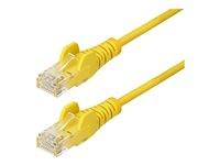 StarTech.com - Patch-kabel - RJ-45 (hane) till RJ-45 (hane) - 25 cm - 3.6 mm - UTP - CAT 5/5e/6 - IEEE 802.3bt - halogenfri, hakfri, rak - gul N6PAT25CMYLS
