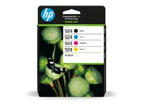 HP 924 - 4-pack - svart, gul, cyan, magenta - original - Officejet - bläckpatron 6C3Z1NE#301