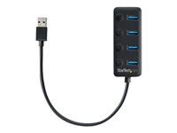 StarTech.com USB 3.0-hubb med 4 portar - USB-A till 4x USB 3.0 Type-A med individuella switchar för portar - USB 3.1/3.2 Gen. 1 med SuperSpeed 5 Gbps - USB-bussdriven - Bärbar - 25 cm ansluten kabel - Hubb - 4 x USB 3.1 Gen 1 - skrivbordsmodell - för P/N: HB30C4AIB HB30A4AIB