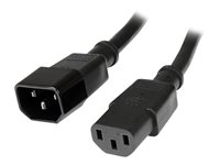 StarTech.com 60 cm strömförlängningskabel, C14 till C13, 10 A 125 V, 18AWG, förlängningskabel för datorer, IEC-320-C14 till IEC-320-C13 AC-förlängningskabel för strömförsörjning, UL-listad - Förlängningskabel för ström - IEC 60320 C14 till power IEC 60320 C13 - 60 cm - svart PXT1002
