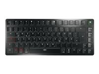 CHERRY KW X ULP 2.0 MINI - Tangentbord (påse) - 75% - compact - bakgrundsbelyst - trådlös - 2.4 GHz, Bluetooth 5.2, USB - QWERTY - amerikansk - tangentbrytare: CHERRY MX ultralåg profil - svart G8U-27050LTBUS-2